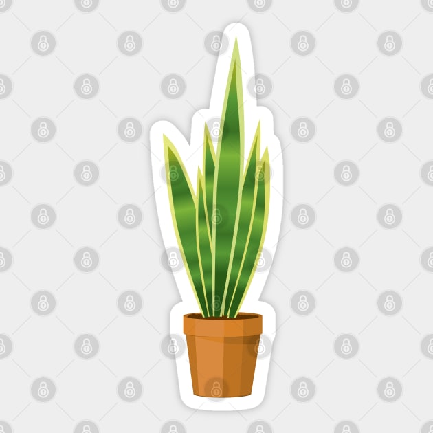 Snake plant in a terracotta pot Sticker by Bwiselizzy